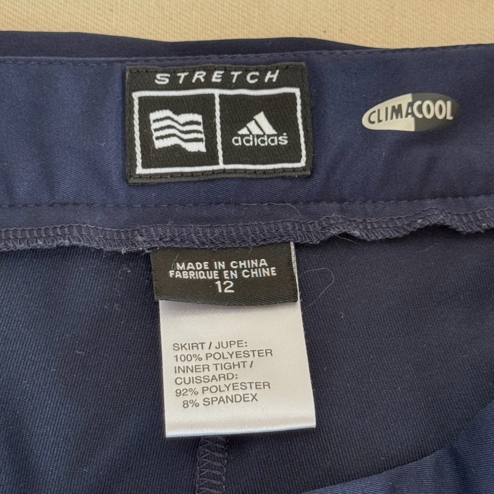 Adidas Navy Blue Tennis Skirt with White Trim - Picture 4 of 5
